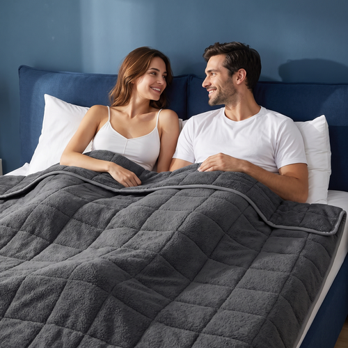 Couple sous une couverture lestée 2 personnes