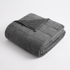 Couverture lestée pliée, tissu sherpa gris